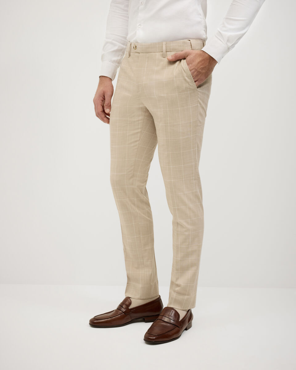 Windowpane Check Tailored Pant, Natural Windowpane, hi-res